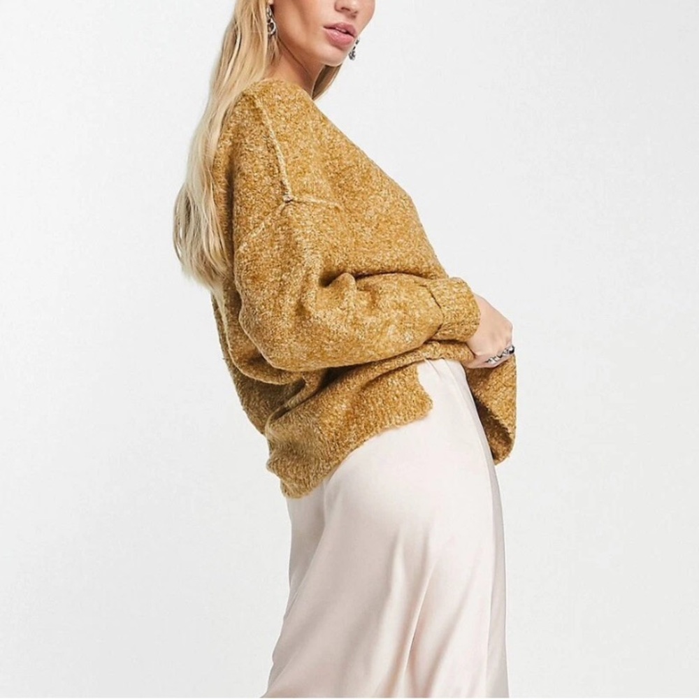 Free People Moira Honeycomb Wool Blend Sweater Slouchy Oversized Tunic Sz Small - Picture 11 of 13